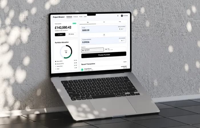 Minatori mining calculator on laptop