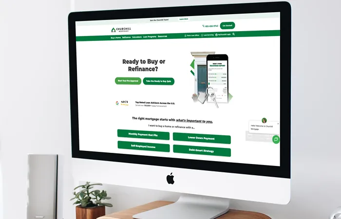 Churchill Mortgage homepage